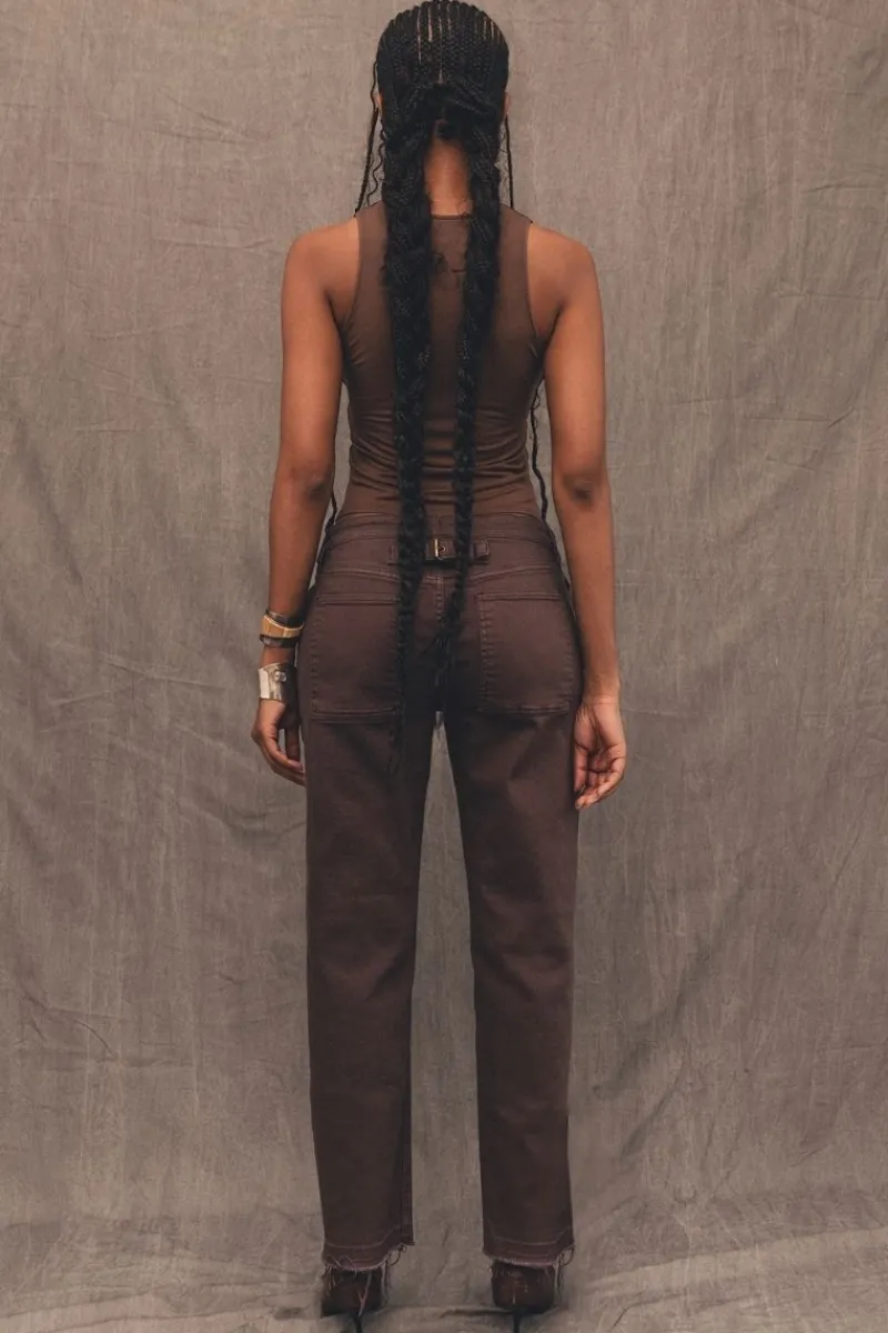 CULT MIA 1996 BROWN MID RISE JEANS