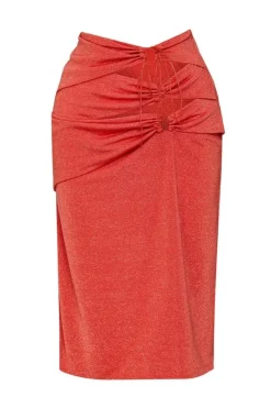 CULT MIA ABBY METALLIC MIDI SKIRT