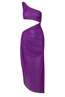 CULT MIA ABEL ZADEH ASYMMETRIC CUT-OUT MIDI DRESS