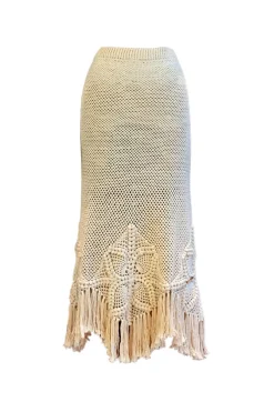 CULT MIA AGNES HAND-WOVEN MIDI SKIRT