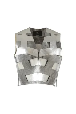 CULT MIA AIDEN LEATHER VEST WASHED