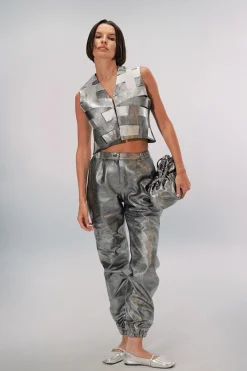 CULT MIA AIDEN LEATHER VEST WASHED