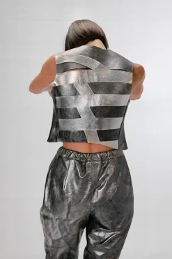 CULT MIA AIDEN LEATHER VEST WASHED