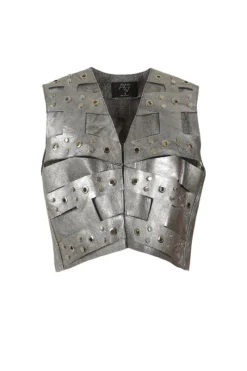 CULT MIA AIDEN STUDDED LEATHER VEST