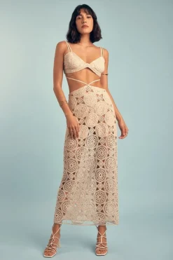 CULT MIA AITANA CUTOUT CROCHET DRESS