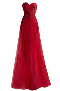 CULT MIA ALENA A-LINE SWEETHEART NECK MESH GOWN