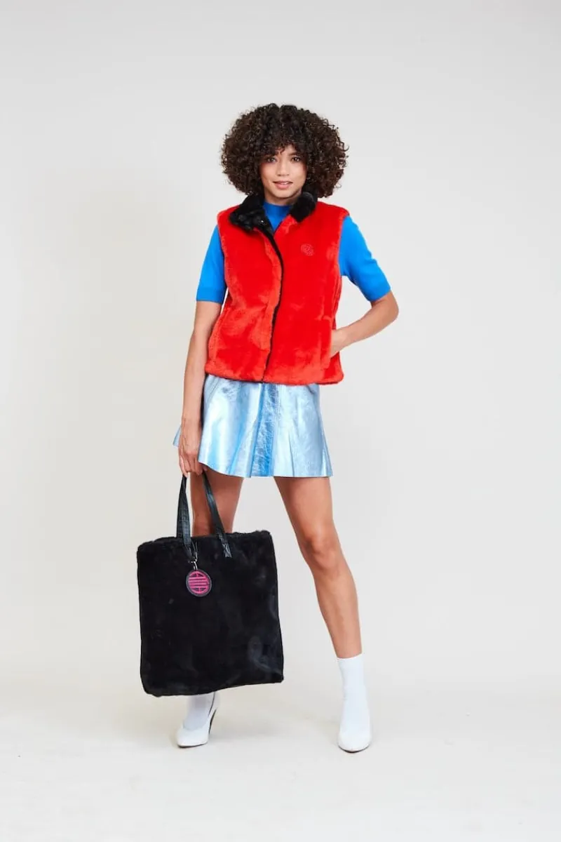 CULT MIA ALICE ROUGE AND NOIR VEST