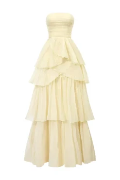 CULT MIA ALLISON TIERED CROSSOVER GOWN