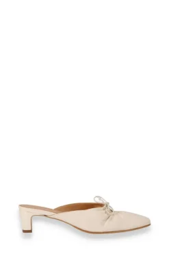 CULT MIA AMAR LEATHER MULES IN CREAM