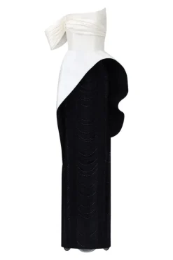 CULT MIA AMELINDA ROYAL TAFFETA PEPLUM GOWN