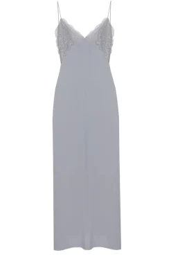 CULT MIA AMY LONG SILKY STRAPPED LIGHT NIGHTGOWN