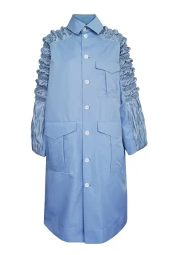 CULT MIA ANA SHIBORI PANEL SLEEVE PLEATED COAT