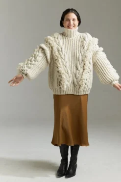 CULT MIA ANASTASIA CABLE TURTLENECK SWEATER