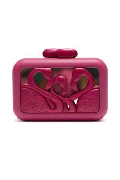 CULT MIA ANIMALIS FLAMINGO MIRROR CLUTCH