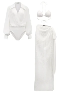 CULT MIA ANNE CHIFFON BODYSUIT AND MAXINE BRA SET