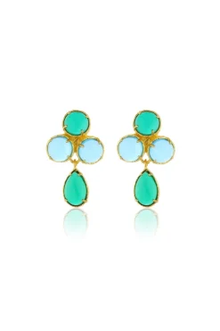CULT MIA AQUA EARRINGS IN BLUE AND GREEN
