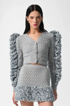 CULT MIA AQUA HAND KNITTED CARDIGAN