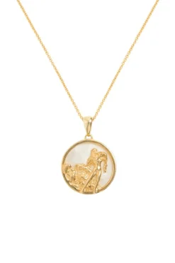 CULT MIA AQUARIUS 18CT GOLD PLATED ZODIAC NECKLACE