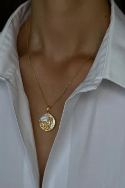 CULT MIA AQUARIUS 18CT GOLD PLATED ZODIAC NECKLACE