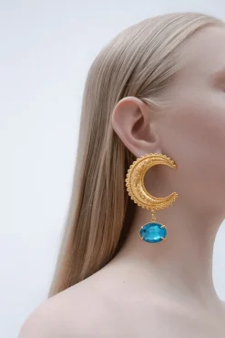 CULT MIA ARC EARRINGS WITH CRYSTAL STONES