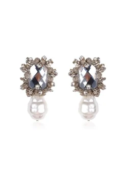 CULT MIA ARIA PEARL AND CRYSTAL EARRINGS