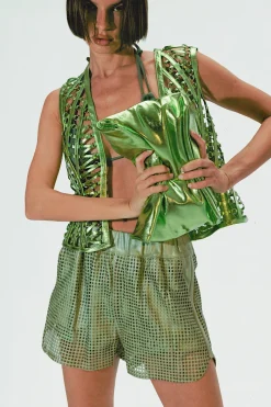CULT MIA ARIANA LEATHER BAG ELECTRIC IN GREEN