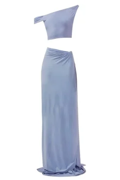 CULT MIA ARIEL VERI PERI ASYMMETRIC TOP AND SKIRT SET
