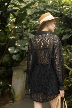 CULT MIA ASTRID LACE CRYSTAL SHIRT SET