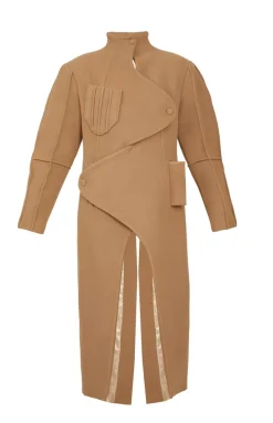 CULT MIA ASYMMETRIC WOOL-BLEND COAT