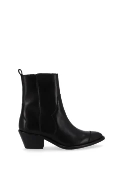 CULT MIA AUSTIN BLACK LEATHER ANKLE BOOTS