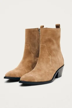 CULT MIA AUSTIN SUEDE LEATHER ANKLE BOOTS IN TAN