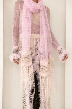 CULT MIA BABY CASHMERE HANDMADE KNITTED SHAWL