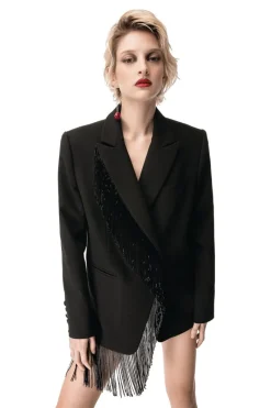 CULT MIA BEADED FRINGE JACKET