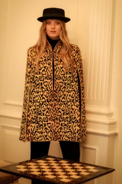 CULT MIA BIANCA LEOPARD-PRINT CAPE