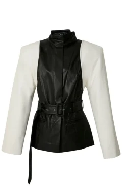 CULT MIA BLACK AND WHITE BLAZER JACKET