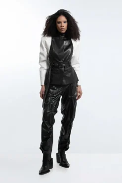CULT MIA BLACK AND WHITE BLAZER JACKET