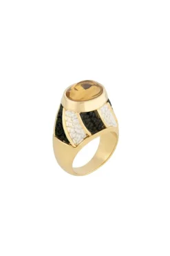 CULT MIA BLACK AND WHITE LOLLY RING