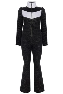 CULT MIA BLACK AND WHITE ONE-PIECE SKI SUIT