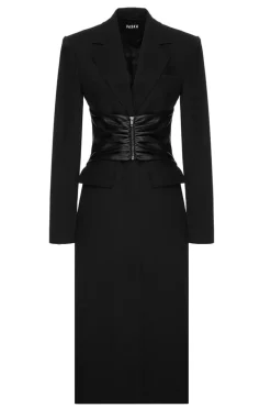 CULT MIA BELTED VEGAN LEATHER COAT