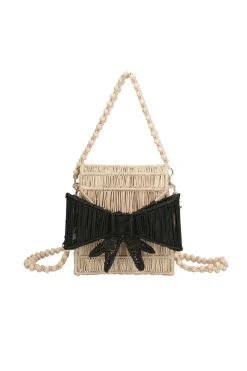 CULT MIA BLACK BOW HANDBAG