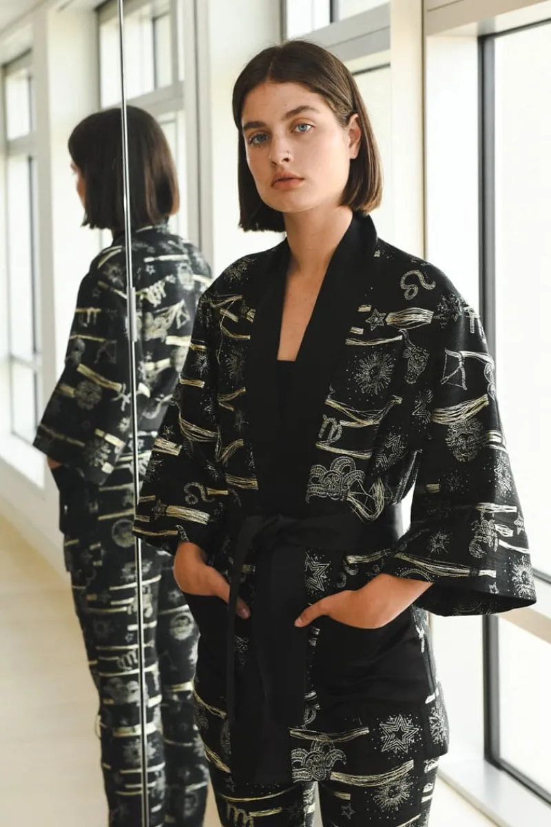 CULT MIA HANDMADE JACQUARD ZODIAC KIMONO