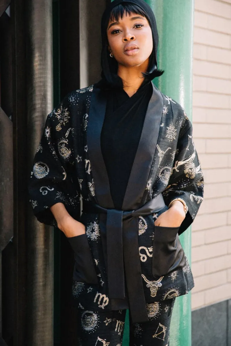CULT MIA HANDMADE JACQUARD ZODIAC KIMONO