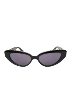 CULT MIA BLACK RHINESTONE DAMBA CATEYE SUNGLASSES