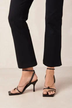 CULT MIA BLACK STRAPS CHAIN SANDALS