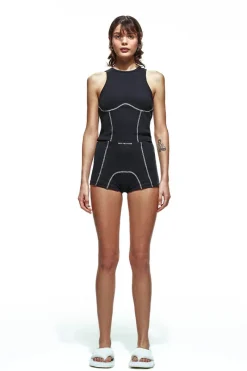 CULT MIA BLACK TANK TOP AND BLACK BOY SHORTS