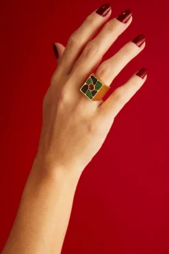CULT MIA BLUE AND GREEN JUCA RING