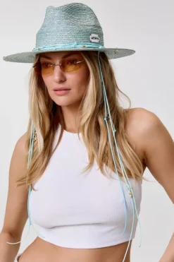 CULT MIA FEDORA WITH SHELLS AND 24K GOLD-PLATED ACCESSORIES