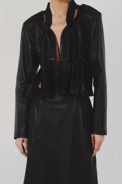 CULT MIA BRIANNA II LEATHER JACKET IN