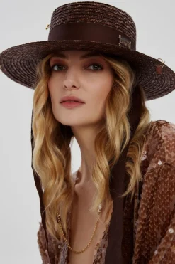 CULT MIA CANOTIER WOVEN HAT