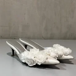 CULT MIA CAMELIA CREAM BLOOM HEELS